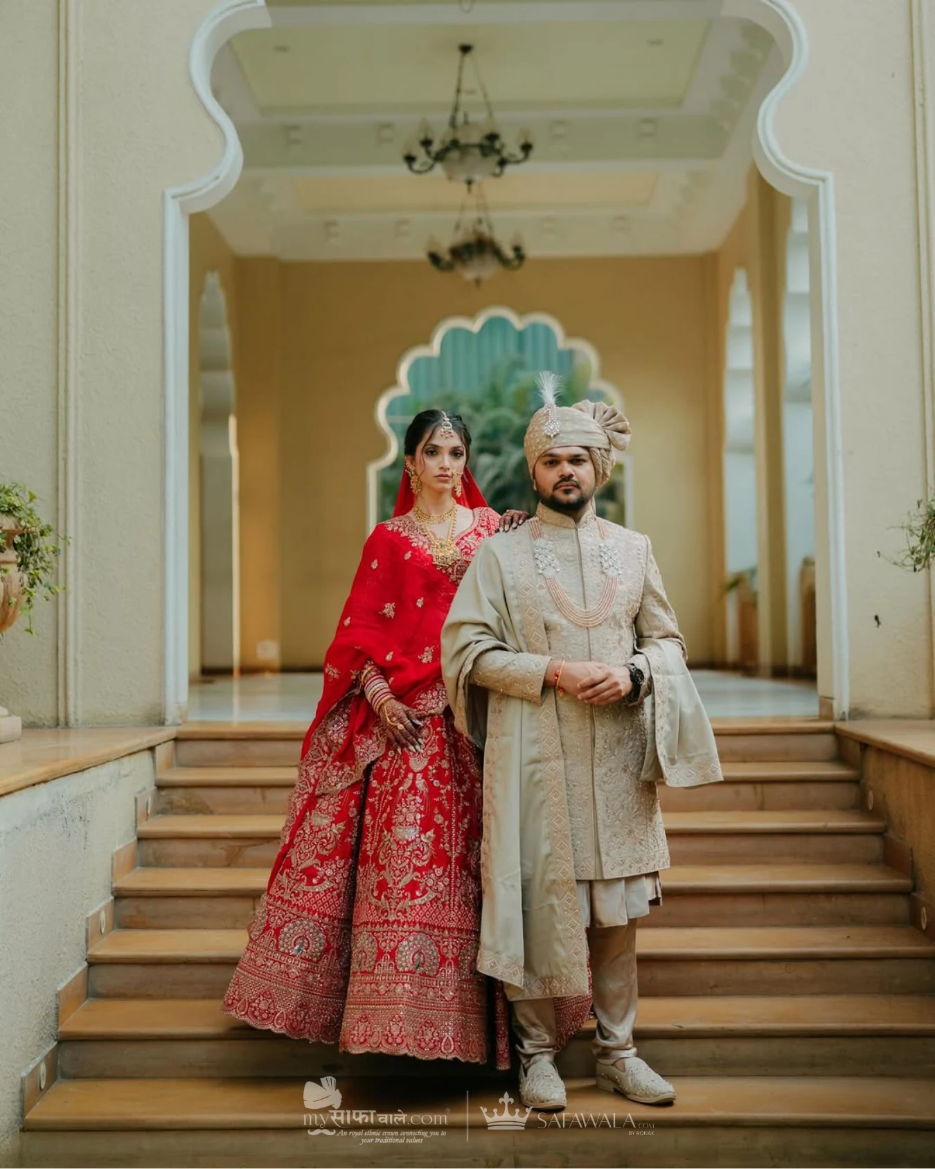 Coordinated ivory wedding pagdis for a formal celebration for Vake